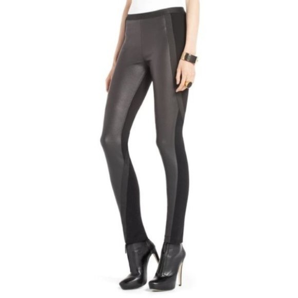 BCBGMaxAzria Faux Leather Contrast Panel Leggings - Picture 2 of 9